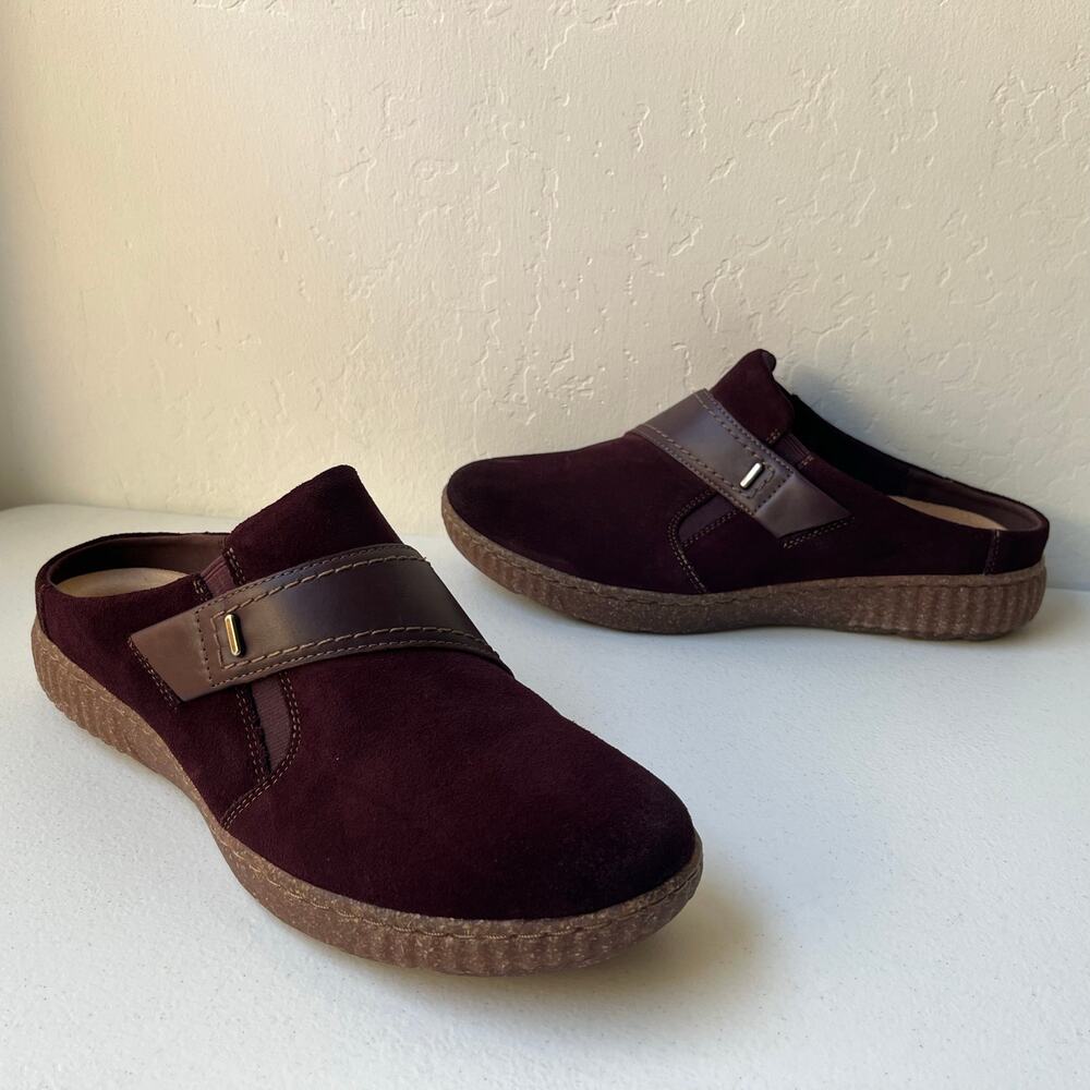 Clarks Caroline Bay Leather Clogs Women's Size 11 Slip-On Comfort Mules NEW
